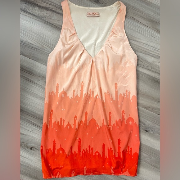Mara Hoffman Moroccan Cityscape Ombre Sleeveless Silk Blouse Top Small - Picture 1 of 9